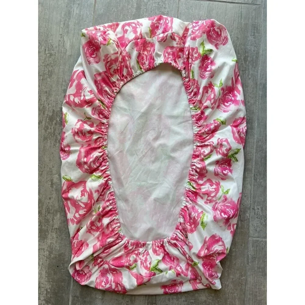 Los Angeles Boutique Baby Girl Pink Roses Soft Stretchy Changing Table Cover